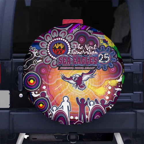 NAIDOC Week 2025 Sea Eagles Rugby Spare Tire Cover Aboriginal Dot Painting