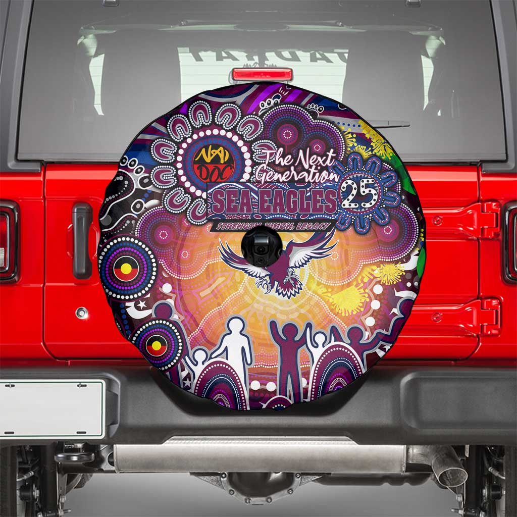 NAIDOC Week 2025 Sea Eagles Rugby Spare Tire Cover Aboriginal Dot Painting