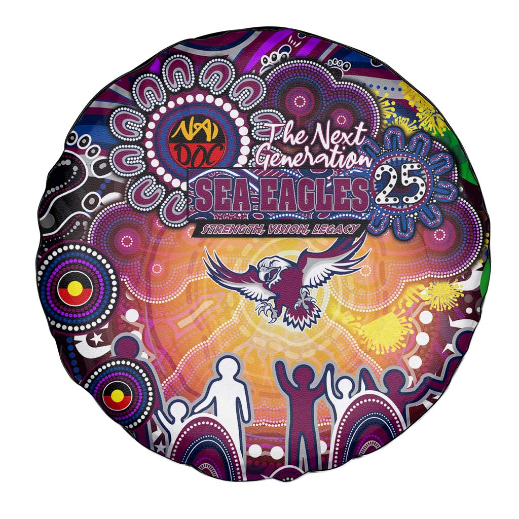 NAIDOC Week 2025 Sea Eagles Rugby Spare Tire Cover Aboriginal Dot Painting