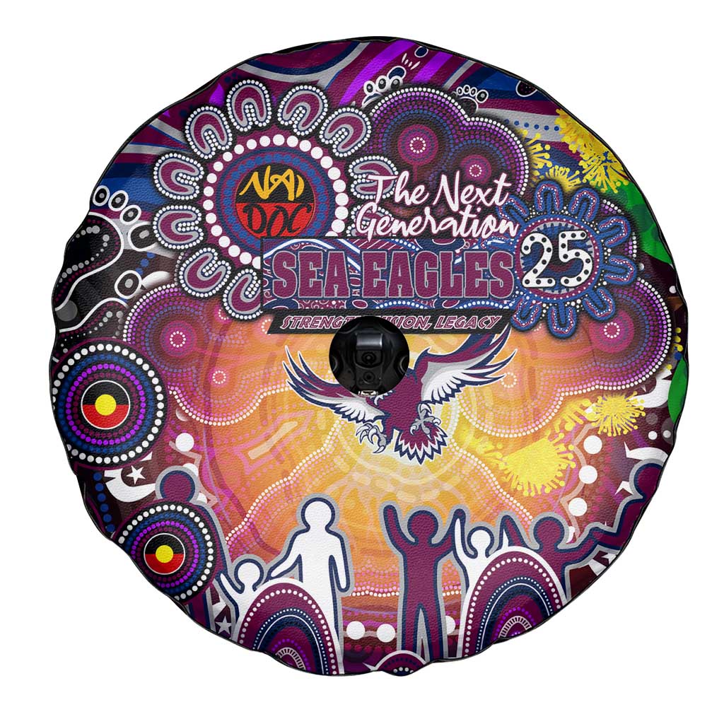 NAIDOC Week 2025 Sea Eagles Rugby Spare Tire Cover Aboriginal Dot Painting