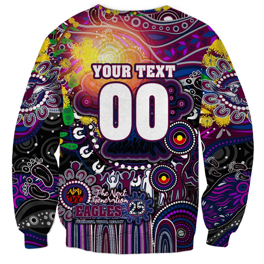 Personalised NAIDOC Week 2025 Sea Eagles Rugby Sweatshirt Aboriginal Dot Painting