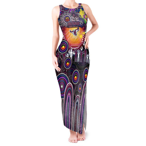 Personalised NAIDOC Week 2025 Sea Eagles Rugby Tank Maxi Dress Aboriginal Dot Painting