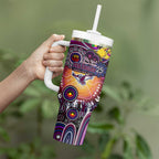 NAIDOC Week 2025 Sea Eagles Rugby Tumbler With Handle Aboriginal Dot Painting