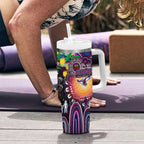 NAIDOC Week 2025 Sea Eagles Rugby Tumbler With Handle Aboriginal Dot Painting