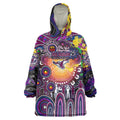 Personalised NAIDOC Week 2025 Sea Eagles Rugby Wearable Blanket Hoodie Aboriginal Dot Painting