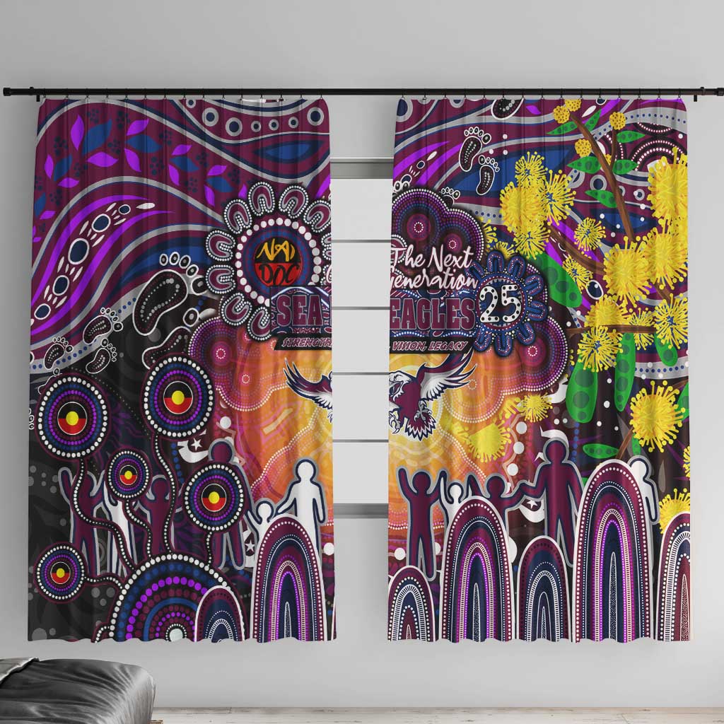 NAIDOC Week 2025 Sea Eagles Rugby Window Curtain Aboriginal Dot Painting