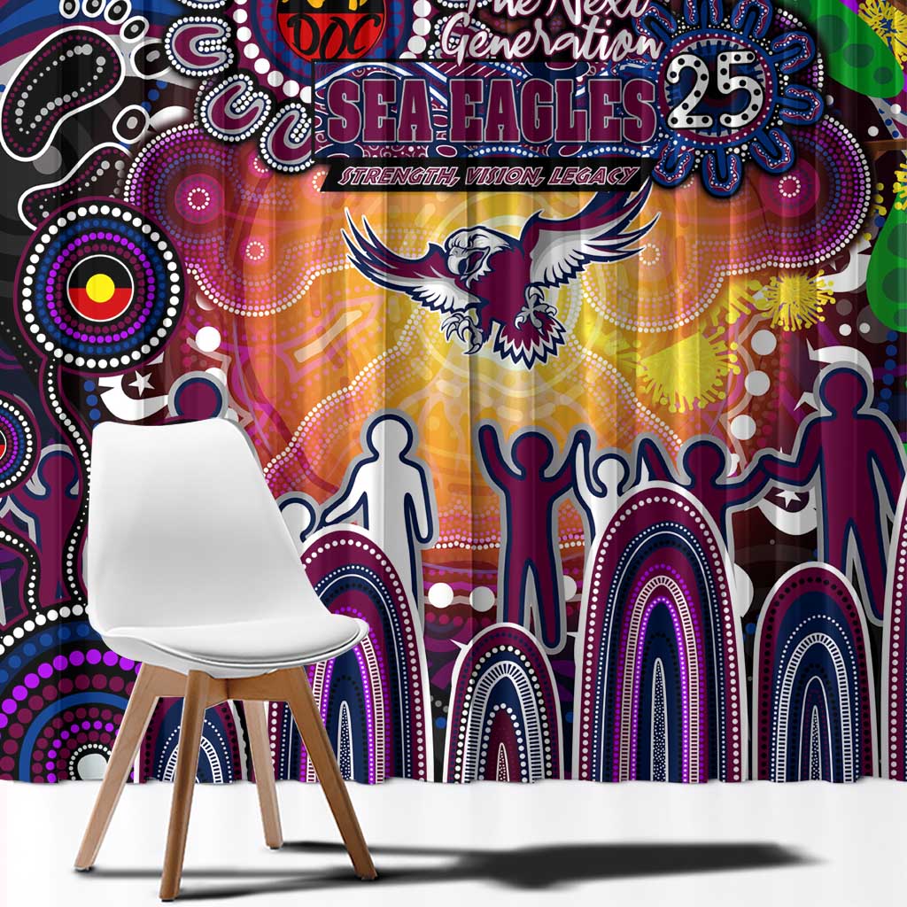 NAIDOC Week 2025 Sea Eagles Rugby Window Curtain Aboriginal Dot Painting