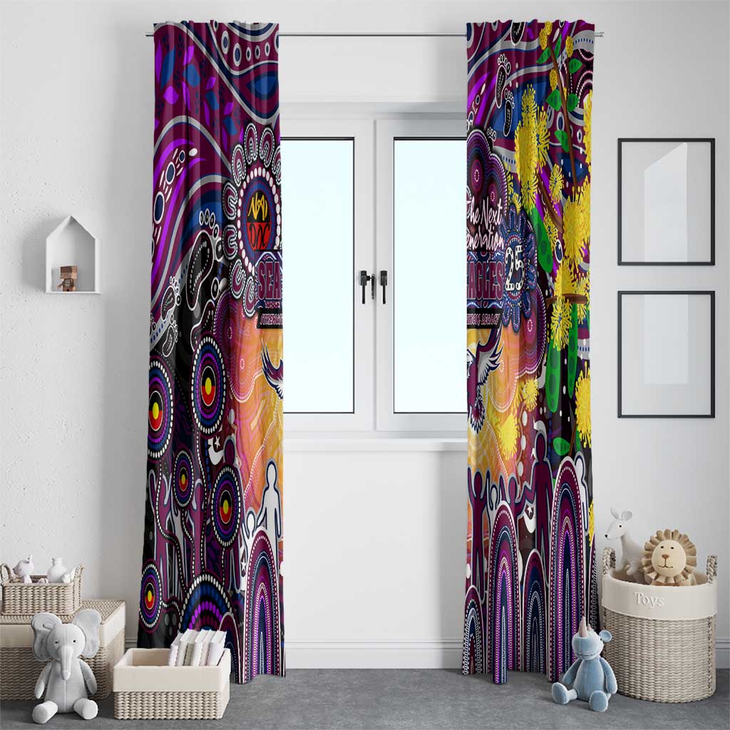 NAIDOC Week 2025 Sea Eagles Rugby Window Curtain Aboriginal Dot Painting
