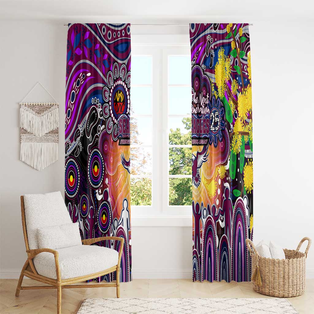 NAIDOC Week 2025 Sea Eagles Rugby Window Curtain Aboriginal Dot Painting