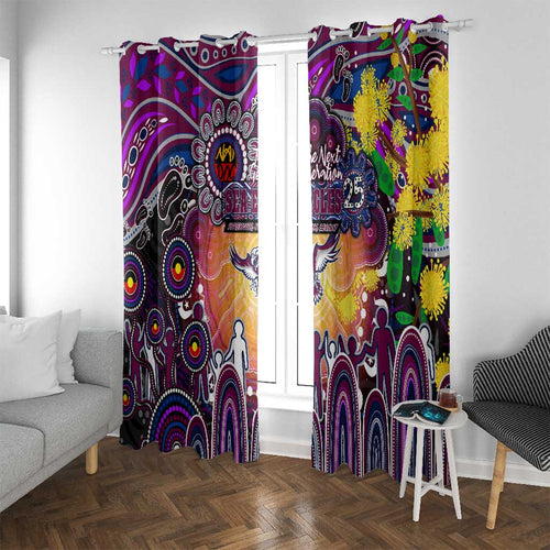 NAIDOC Week 2025 Sea Eagles Rugby Window Curtain Aboriginal Dot Painting