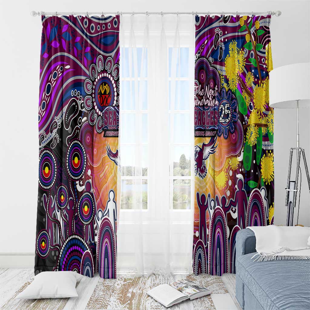 NAIDOC Week 2025 Sea Eagles Rugby Window Curtain Aboriginal Dot Painting