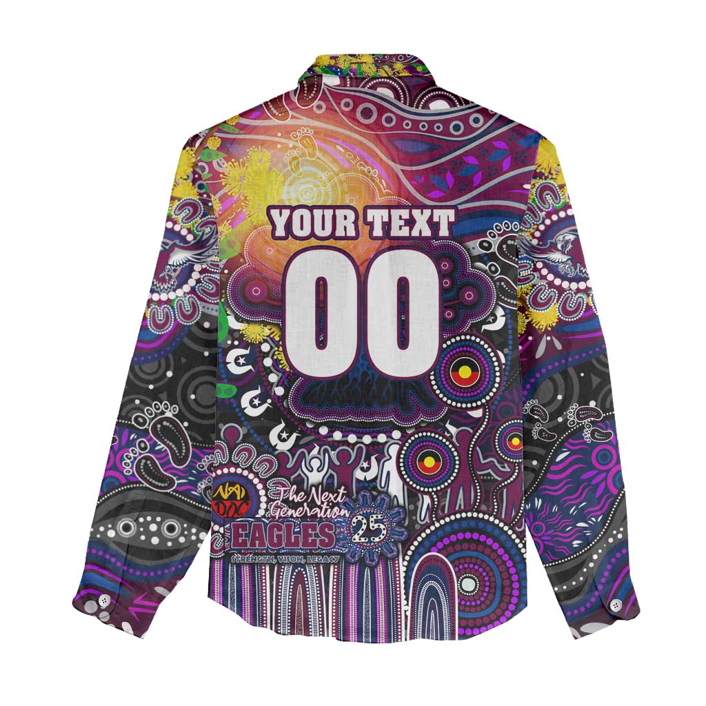 Personalised NAIDOC Week 2025 Sea Eagles Rugby Women Casual Shirt Aboriginal Dot Painting