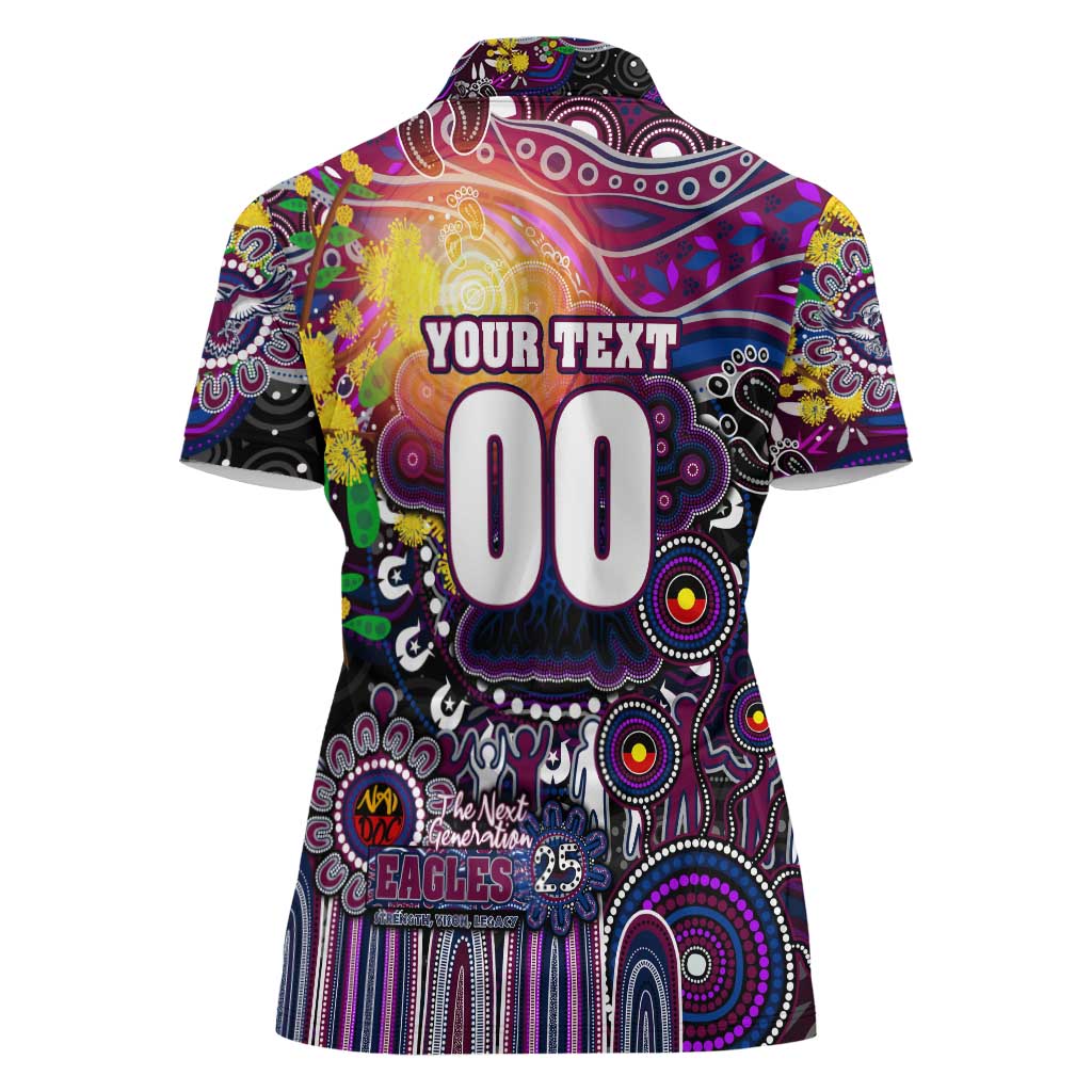Personalised NAIDOC Week 2025 Sea Eagles Rugby Women Polo Shirt Aboriginal Dot Painting