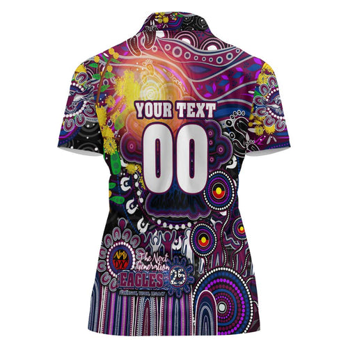 Personalised NAIDOC Week 2025 Sea Eagles Rugby Women Polo Shirt Aboriginal Dot Painting