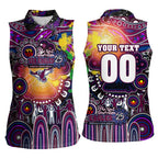 Personalised NAIDOC Week 2025 Sea Eagles Rugby Women Sleeveless Polo Shirt Aboriginal Dot Painting