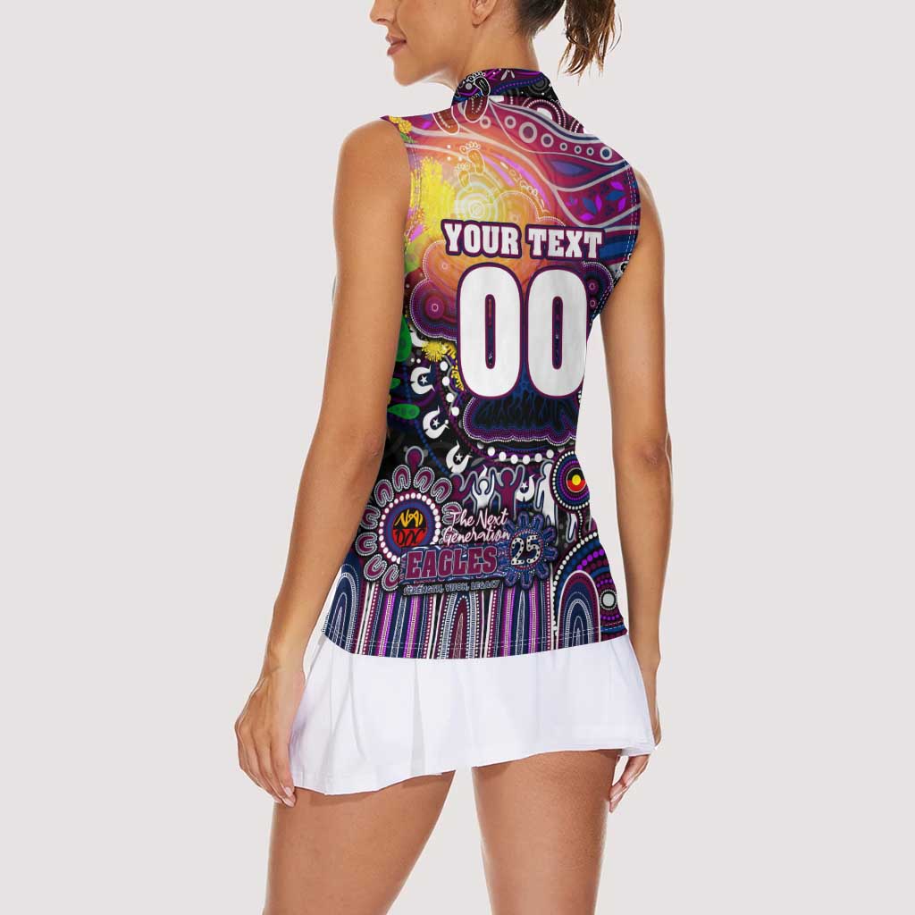 Personalised NAIDOC Week 2025 Sea Eagles Rugby Women Sleeveless Polo Shirt Aboriginal Dot Painting