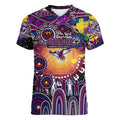 Personalised NAIDOC Week 2025 Sea Eagles Rugby Women V-Neck T-Shirt Aboriginal Dot Painting