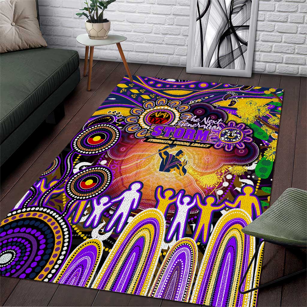 NAIDOC Week 2025 Storm Rugby Area Rug Aboriginal Dot Painting