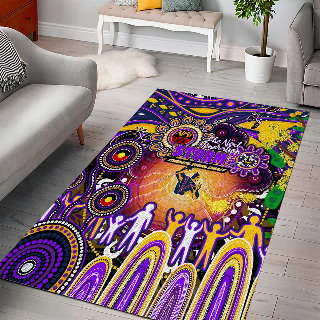 NAIDOC Week 2025 Storm Rugby Area Rug Aboriginal Dot Painting