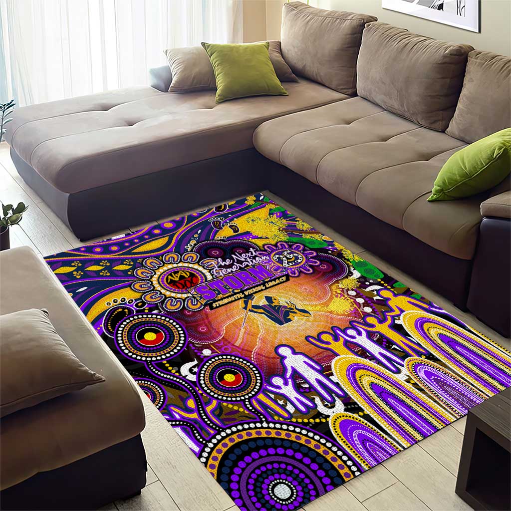 NAIDOC Week 2025 Storm Rugby Area Rug Aboriginal Dot Painting
