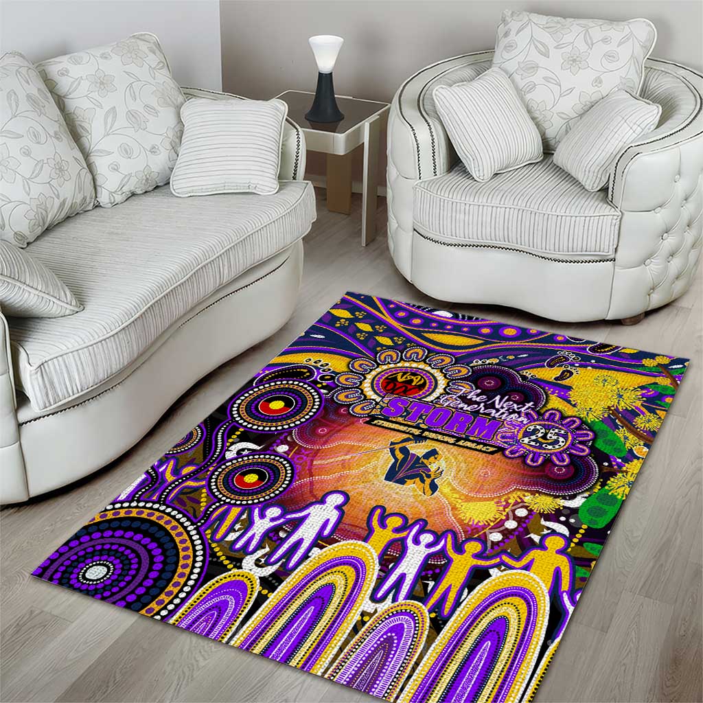 NAIDOC Week 2025 Storm Rugby Area Rug Aboriginal Dot Painting