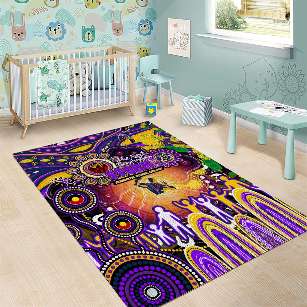 NAIDOC Week 2025 Storm Rugby Area Rug Aboriginal Dot Painting