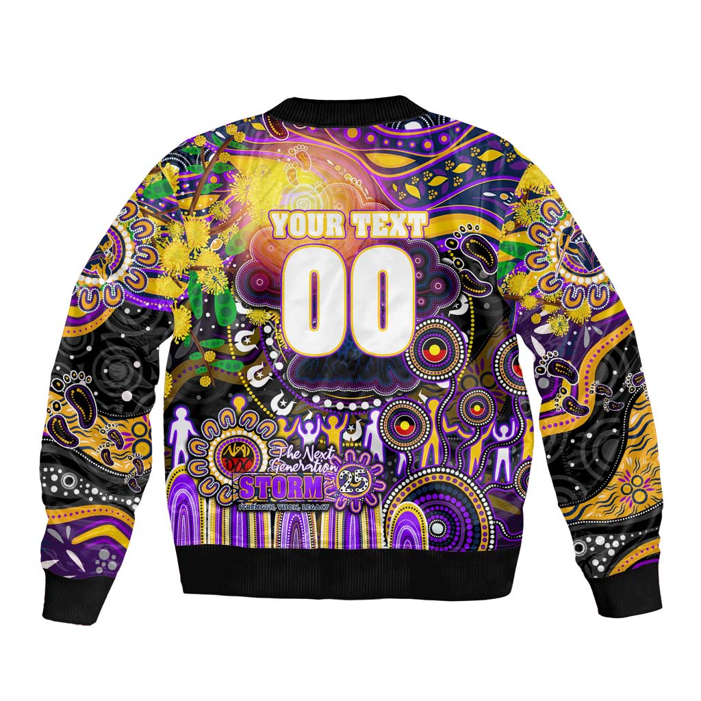 Personalised NAIDOC Week 2025 Storm Rugby Bomber Jacket Aboriginal Dot Painting