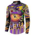 Personalised NAIDOC Week 2025 Storm Rugby Button Sweatshirt Aboriginal Dot Painting