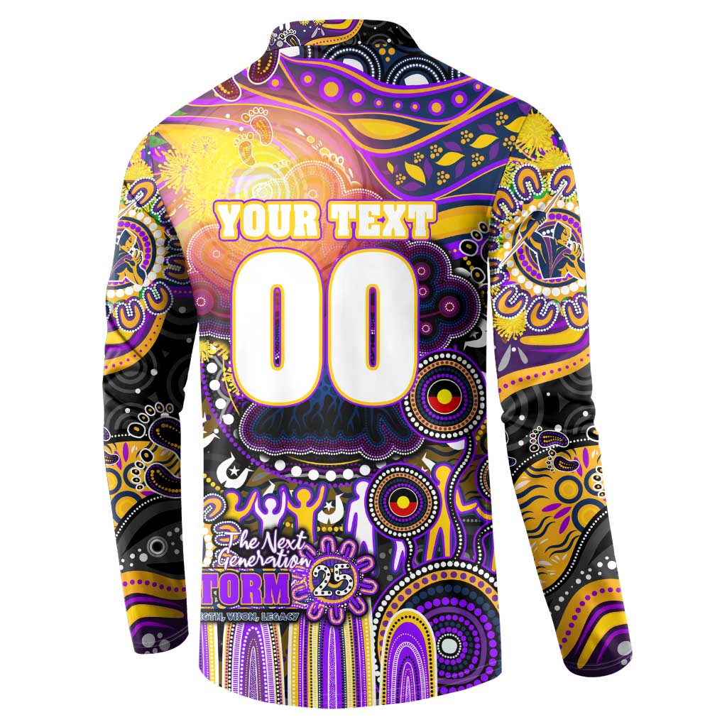 Personalised NAIDOC Week 2025 Storm Rugby Button Sweatshirt Aboriginal Dot Painting