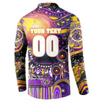 Personalised NAIDOC Week 2025 Storm Rugby Button Sweatshirt Aboriginal Dot Painting
