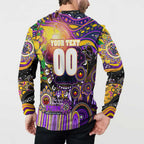Personalised NAIDOC Week 2025 Storm Rugby Button Sweatshirt Aboriginal Dot Painting