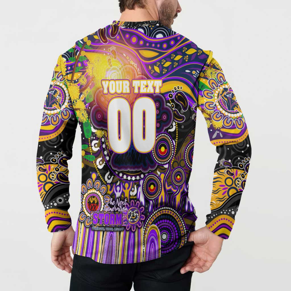 Personalised NAIDOC Week 2025 Storm Rugby Button Sweatshirt Aboriginal Dot Painting