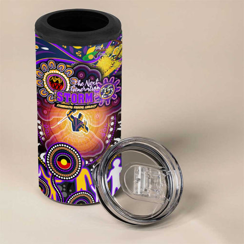 NAIDOC Week 2025 Storm Rugby 4 in 1 Can Cooler Tumbler Aboriginal Dot Painting