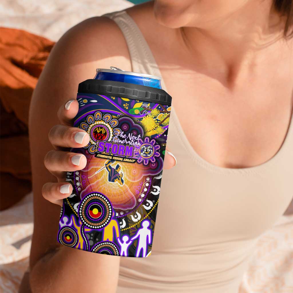 NAIDOC Week 2025 Storm Rugby 4 in 1 Can Cooler Tumbler Aboriginal Dot Painting