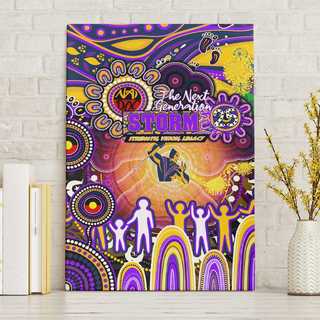 NAIDOC Week 2025 Storm Rugby Canvas Wall Art Aboriginal Dot Painting