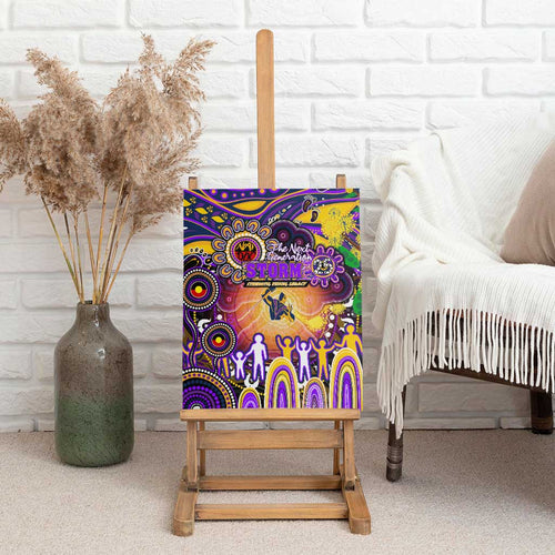 NAIDOC Week 2025 Storm Rugby Canvas Wall Art Aboriginal Dot Painting