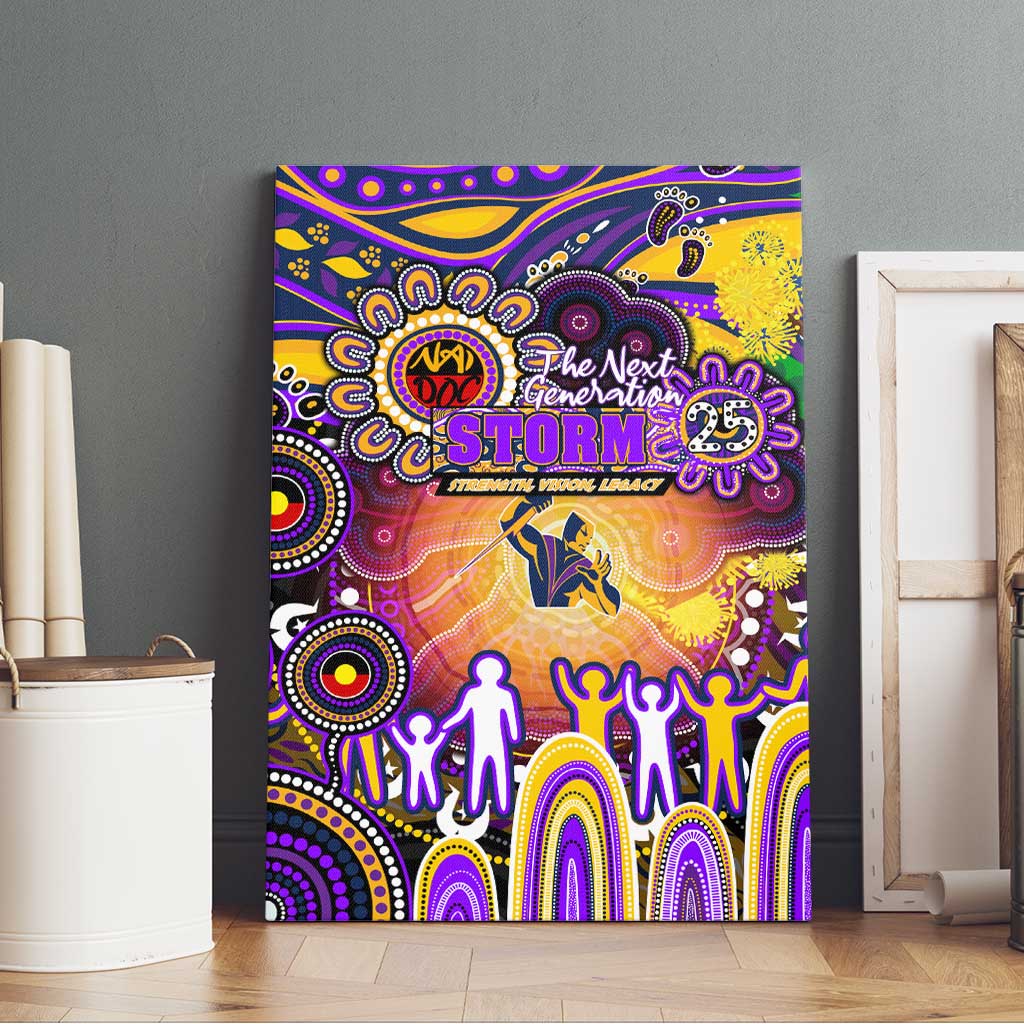 NAIDOC Week 2025 Storm Rugby Canvas Wall Art Aboriginal Dot Painting