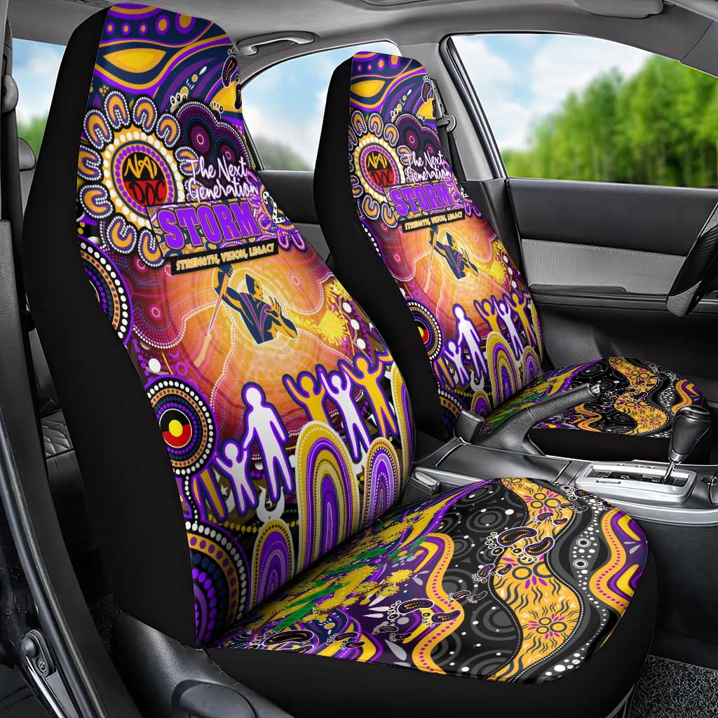 NAIDOC Week 2025 Storm Rugby Car Seat Cover Aboriginal Dot Painting