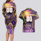 Personalised NAIDOC Week 2025 Storm Rugby Couples Matching Long Sleeve Bodycon Dress and Hawaiian Shirt Aboriginal Dot Painting