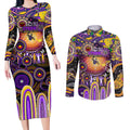 Personalised NAIDOC Week 2025 Storm Rugby Couples Matching Long Sleeve Bodycon Dress and Long Sleeve Button Shirt Aboriginal Dot Painting