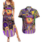Personalised NAIDOC Week 2025 Storm Rugby Couples Matching Summer Maxi Dress and Hawaiian Shirt Aboriginal Dot Painting