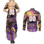 Personalised NAIDOC Week 2025 Storm Rugby Couples Matching Summer Maxi Dress and Long Sleeve Button Shirt Aboriginal Dot Painting