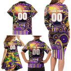Personalised NAIDOC Week 2025 Storm Rugby Family Matching Long Sleeve Bodycon Dress and Hawaiian Shirt Aboriginal Dot Painting