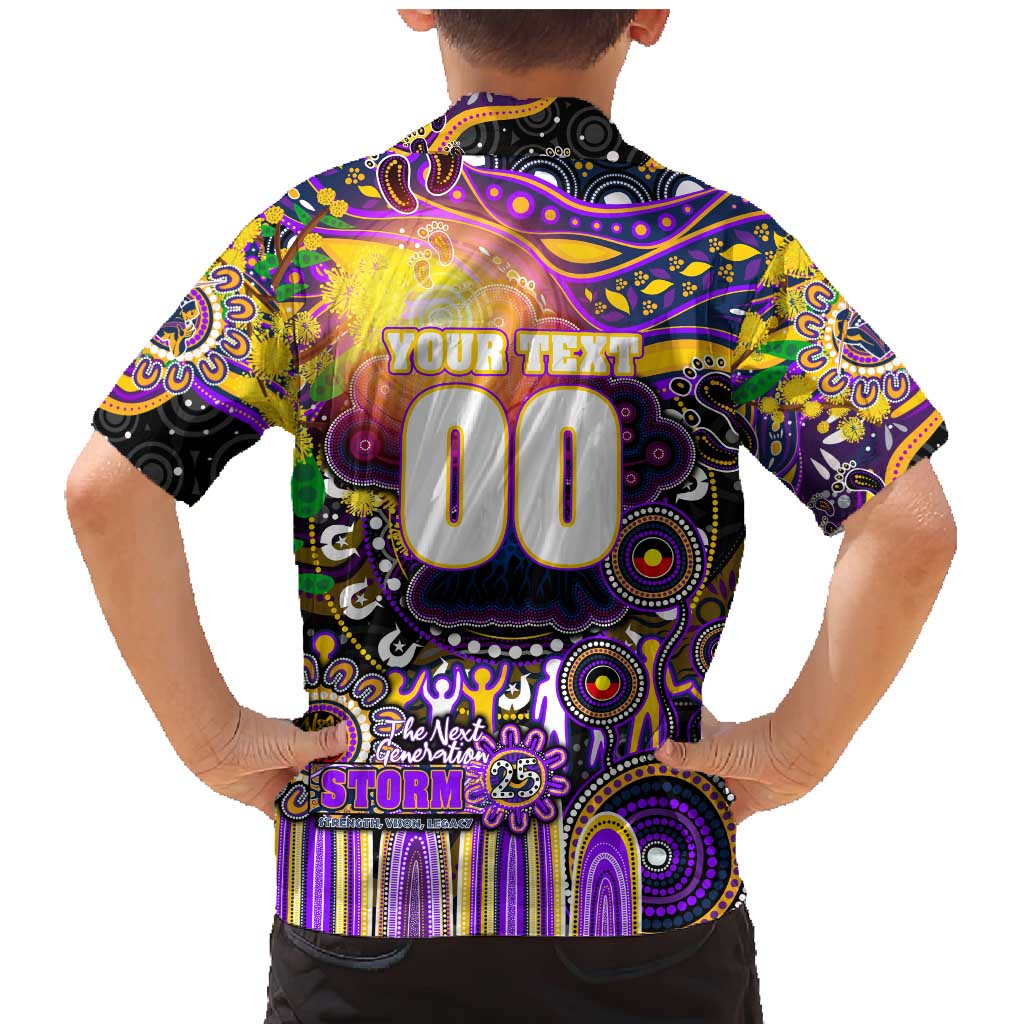 Personalised NAIDOC Week 2025 Storm Rugby Family Matching Mermaid Dress and Hawaiian Shirt Aboriginal Dot Painting