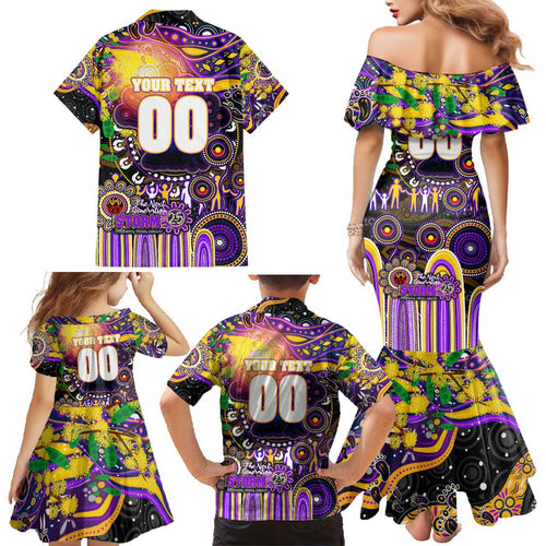 Personalised NAIDOC Week 2025 Storm Rugby Family Matching Mermaid Dress and Hawaiian Shirt Aboriginal Dot Painting