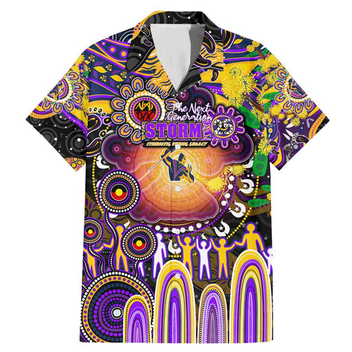 Personalised NAIDOC Week 2025 Storm Rugby Family Matching Mermaid Dress and Hawaiian Shirt Aboriginal Dot Painting