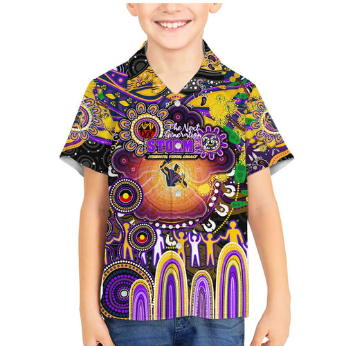Personalised NAIDOC Week 2025 Storm Rugby Family Matching Mermaid Dress and Hawaiian Shirt Aboriginal Dot Painting