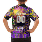Personalised NAIDOC Week 2025 Storm Rugby Family Matching Off The Shoulder Long Sleeve Dress and Hawaiian Shirt Aboriginal Dot Painting