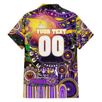 Personalised NAIDOC Week 2025 Storm Rugby Family Matching Off Shoulder Maxi Dress and Hawaiian Shirt Aboriginal Dot Painting