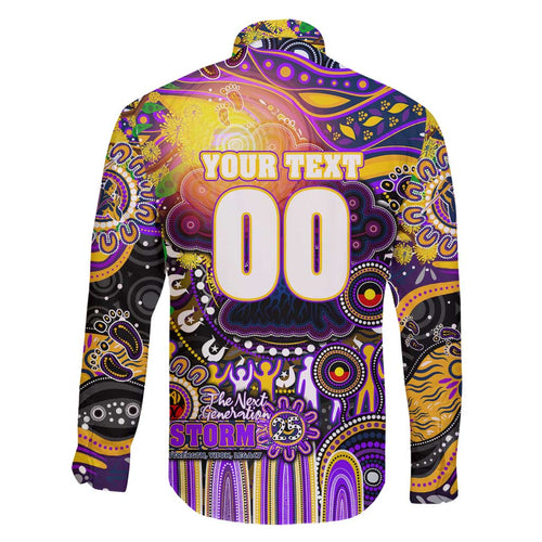 Personalised NAIDOC Week 2025 Storm Rugby Family Matching Off Shoulder Short Dress and Hawaiian Shirt Aboriginal Dot Painting